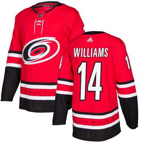 Men's Adidas Carolina Hurricanes #14 Justin Williams Red Home Authentic Stitched NHL Jersey