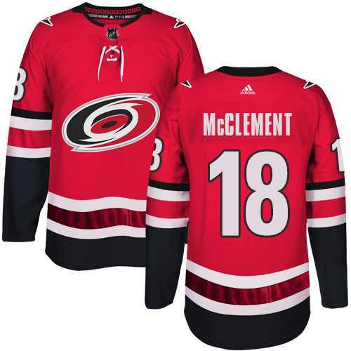 Men's Adidas Carolina Hurricanes #18 Jay McClement Authentic Red Home NHL Jersey