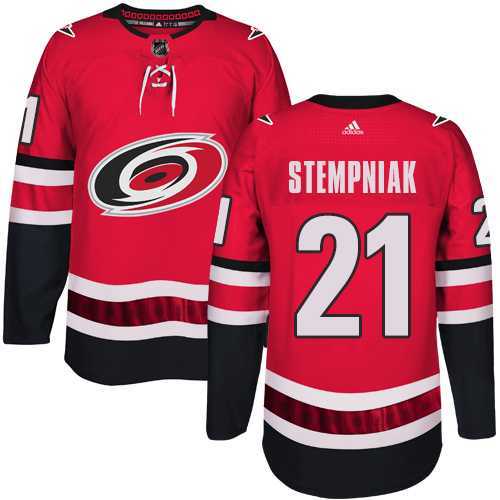 Men's Adidas Carolina Hurricanes #21 Lee Stempniak Authentic Red Home NHL Jersey