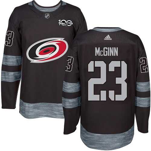 Men's Adidas Carolina Hurricanes #23 Brock McGinn Black 1917-2017 100th Anniversary Stitched NHL Jersey Men's Adidas Carolina Hurricanes #23 Brock McGinn Black 1917-2017 100th Anniversary Stitched NHL Jersey