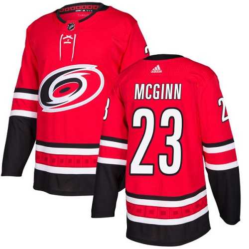 Men's Adidas Carolina Hurricanes #23 Brock McGinn Red Home Authentic Stitched NHL Jersey