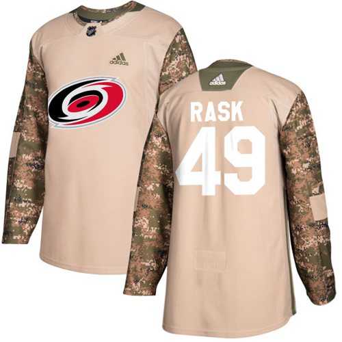 Men's Adidas Carolina Hurricanes #49 Victor Rask Camo Authentic 2017 Veterans Day Stitched NHL Jersey