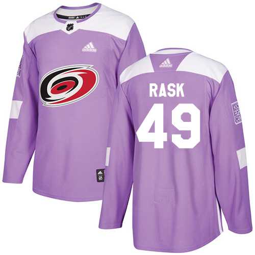 Men's Adidas Carolina Hurricanes #49 Victor Rask Purple Authentic Fights Cancer Stitched NHL Jersey