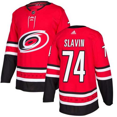 Men's Adidas Carolina Hurricanes #74 Jaccob Slavin Red Home Authentic Stitched NHL Jersey