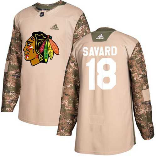 Men's Adidas Chicago Blackhawks #18 Denis Savard Camo Authentic 2017 Veterans Day Stitched NHL Jersey
