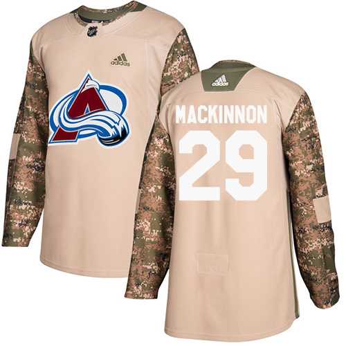 Men's Adidas Colorado Avalanche #29 Nathan MacKinnon Camo Authentic 2017 Veterans Day Stitched NHL Jersey