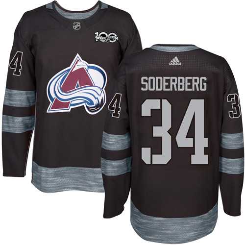 Men's Adidas Colorado Avalanche #34 Carl Soderberg Black 1917-2017 100th Anniversary Stitched NHL Jersey Men's Adidas Colorado Avalanche #34 Carl Soderberg Black 1917-2017 100th Anniversary Stitched NHL Jersey
