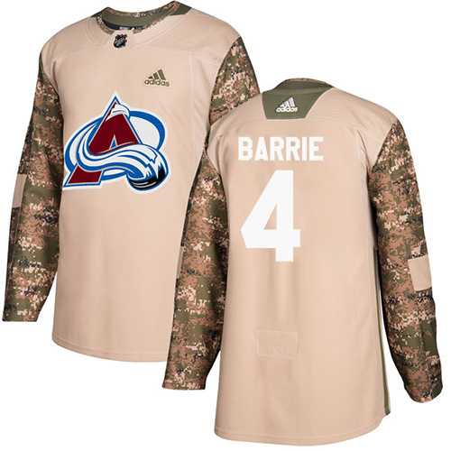Men's Adidas Colorado Avalanche #4 Tyson Barrie Camo Authentic 2017 Veterans Day Stitched NHL Jersey
