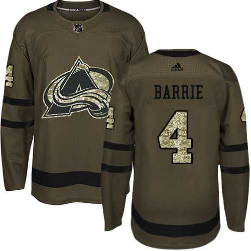 Men's Adidas Colorado Avalanche #4 Tyson Barrie Green Salute to Service Stitched NHL Jersey