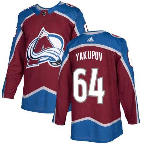 Men's Adidas Colorado Avalanche #64 Nail Yakupov Burgundy Home Authentic Stitched NHL Jersey