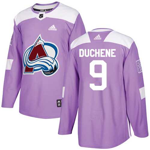 Men's Adidas Colorado Avalanche #9 Matt Duchene Purple Authentic Fights Cancer Stitched NHL