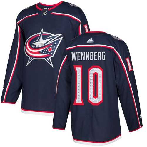 Men's Adidas Columbus Blue Jackets #10 Alexander Wennberg Navy Blue Home Authentic Stitched NHL Jersey