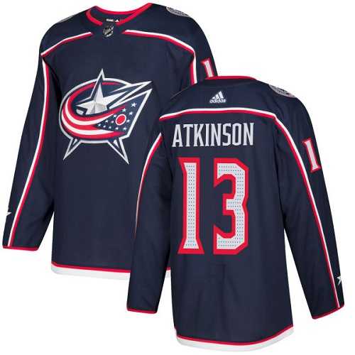 Men's Adidas Columbus Blue Jackets #13 Cam Atkinson Navy Blue Home Authentic Stitched NHL Jersey