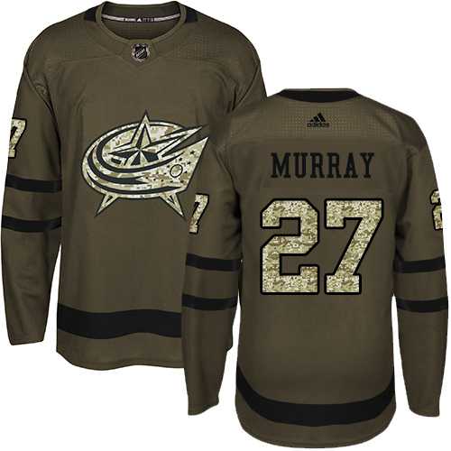 Men's Adidas Columbus Blue Jackets #27 Ryan Murray Green Salute to Service Stitched NHL Jersey