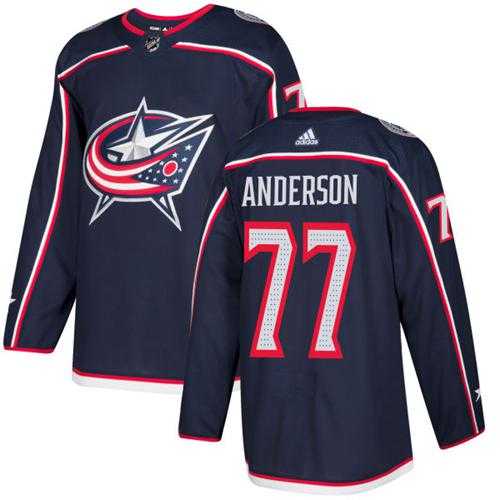 Men's Adidas Columbus Blue Jackets #77 Josh Anderson Navy Blue Home Authentic Stitched NHL Jersey