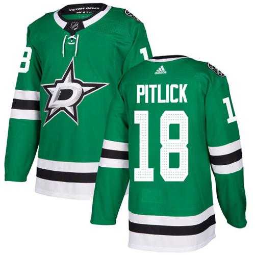 Men's Adidas Dallas Stars #18 Tyler Pitlick Green Home Authentic Stitched NHL Jersey