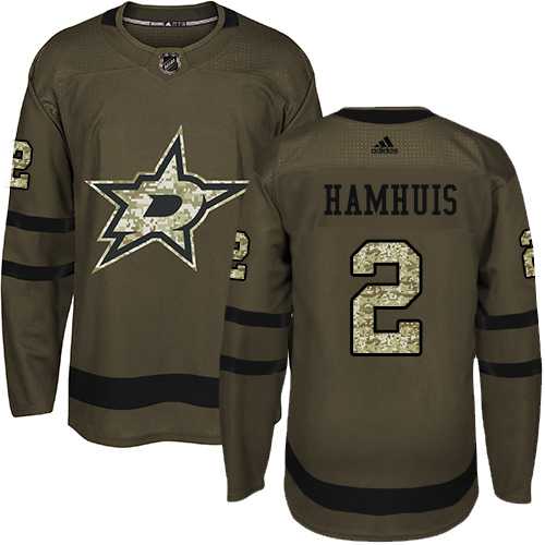 Men's Adidas Dallas Stars #2 Dan Hamhuis Green Salute to Service Stitched NHL Jersey