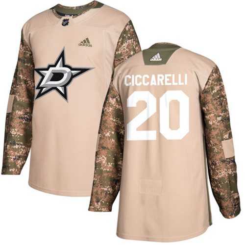 Men's Adidas Dallas Stars #20 Dino Ciccarelli Camo Authentic 2017 Veterans Day Stitched NHL Jersey