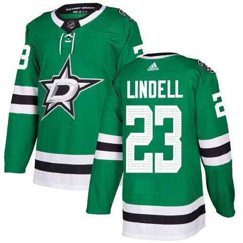 Men's Adidas Dallas Stars #23 Esa Lindell Green Home Authentic Stitched NHL Jersey