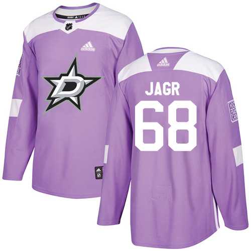 Men's Adidas Dallas Stars #68 Jaromir Jagr Purple Authentic Fights Cancer Stitched NHL