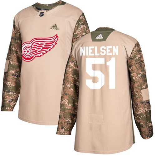 Men's Adidas Detroit Red Wings #51 Frans Nielsen Camo Authentic 2017 Veterans Day Stitched NHL Jersey