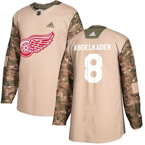 Men's Adidas Detroit Red Wings #8 Justin Abdelkader Camo Authentic 2017 Veterans Day Stitched NHL Jersey