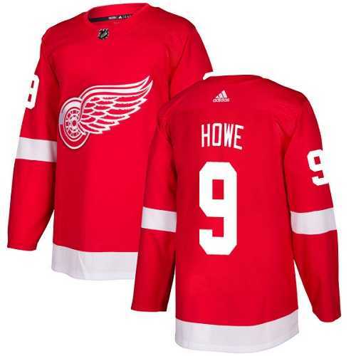 Men's Adidas Detroit Red Wings #9 Gordie Howe Red Home Authentic Stitched NHL Jersey