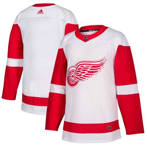 Men's Adidas Detroit Red Wings Blank White Road Authentic Stitched NHL Jersey