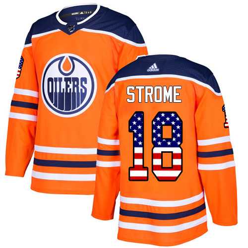 Men's Adidas Edmonton Oilers #18 Ryan Strome Orange Home Authentic USA Flag Stitched NHL Jersey