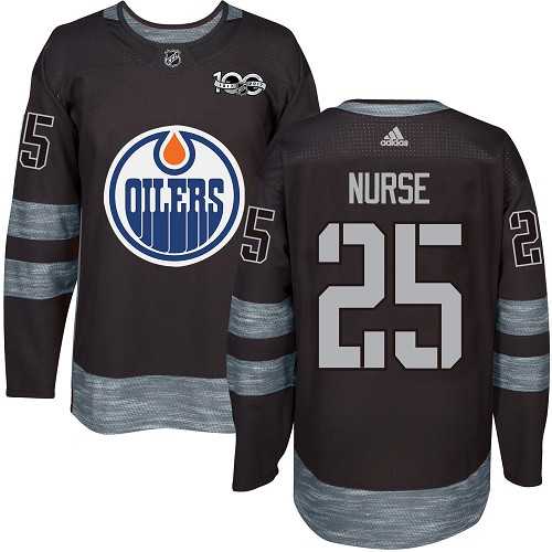 Men's Adidas Edmonton Oilers #25 Darnell Nurse Black 1917-2017 100th Anniversary Stitched NHL Jersey