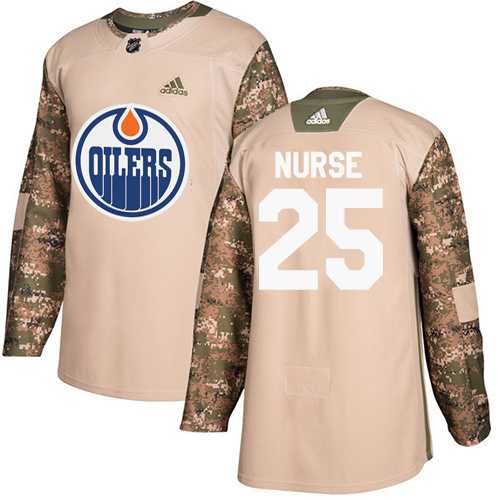 Men's Adidas Edmonton Oilers #25 Darnell Nurse Camo Authentic 2017 Veterans Day Stitched NHL Jersey