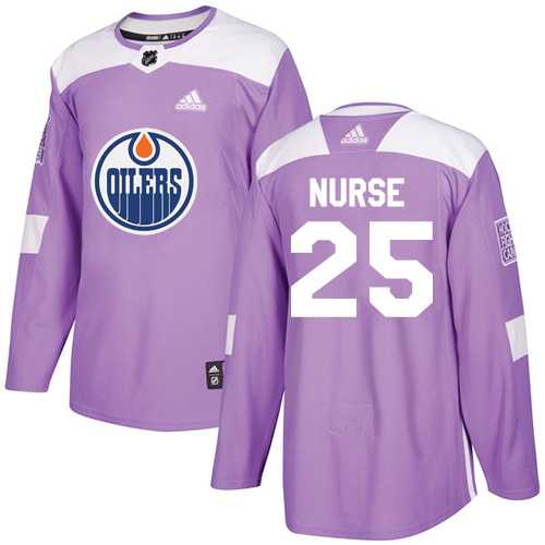 Men's Adidas Edmonton Oilers #25 Darnell Nurse Purple Authentic Fights Cancer Stitched NHL