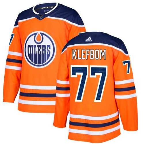 Men's Adidas Edmonton Oilers #77 Oscar Klefbom Orange Home Authentic Stitched NHL Jersey