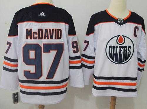 Men's Adidas Edmonton Oilers #97 Connor McDavid White Road Authentic Stitched NHL Jersey