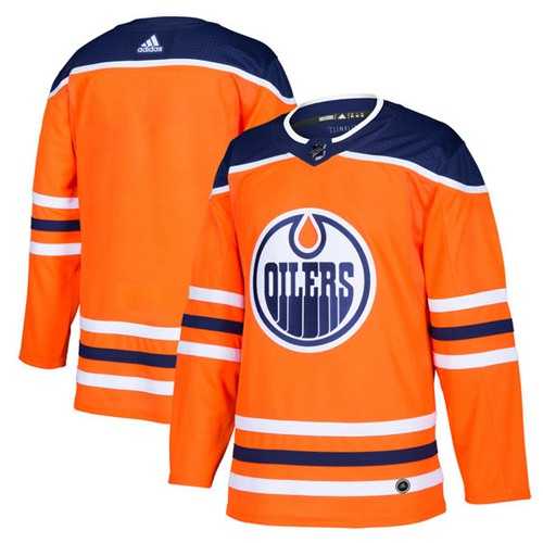 Men's Adidas Edmonton Oilers Blank Orange Home Authentic Stitched NHL Jersey