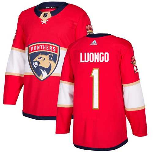 Men's Adidas Florida Panthers #1 Roberto Luongo Red Home Authentic Stitched NHL Jersey
