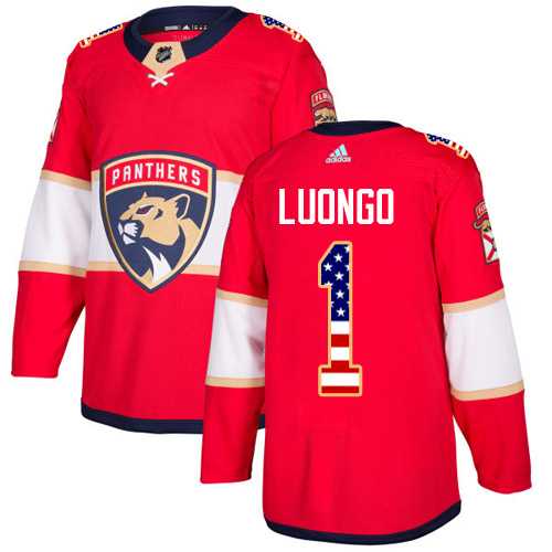 Men's Adidas Florida Panthers #1 Roberto Luongo Red Home Authentic USA Flag Stitched NHL Jersey