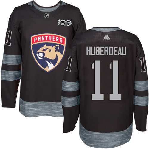 Men's Adidas Florida Panthers #11 Jonathan Huberdeau Black 1917-2017 100th Anniversary Stitched NHL Jersey