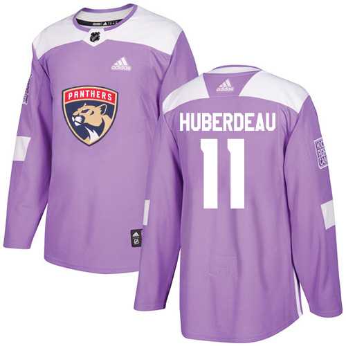 Men's Adidas Florida Panthers #11 Jonathan Huberdeau Purple Authentic Fights Cancer Stitched NHL