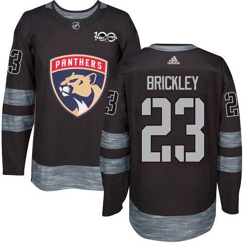 Men's Adidas Florida Panthers #23 Connor Brickley Black 1917-2017 100th Anniversary Stitched NHL Jersey