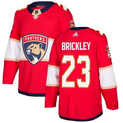 Men's Adidas Florida Panthers #23 Connor Brickley Red Home Authentic Stitched NHL Jersey