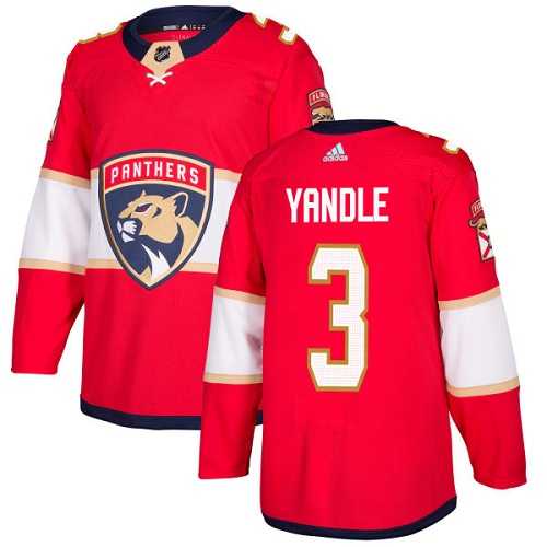 Men's Adidas Florida Panthers #3 Keith Yandle Red Home Authentic Stitched NHL Jersey