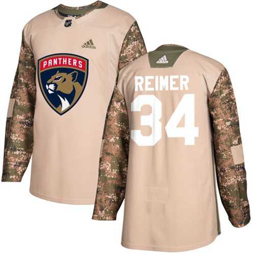 Men's Adidas Florida Panthers #34 James Reimer Camo Authentic 2017 Veterans Day Stitched NHL Jersey