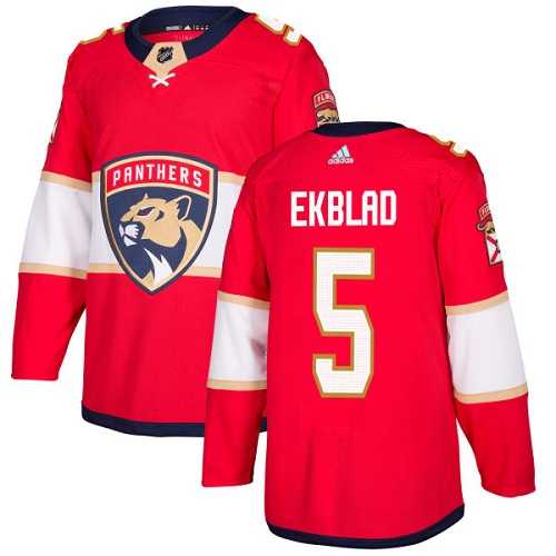 Men's Adidas Florida Panthers #5 Aaron Ekblad Red Home Authentic Stitched NHL Jersey