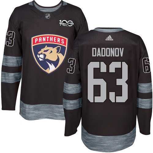 Men's Adidas Florida Panthers #63 Evgenii Dadonov Black 1917-2017 100th Anniversary Stitched NHL Jersey