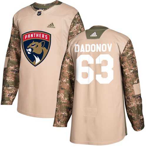 Men's Adidas Florida Panthers #63 Evgenii Dadonov Camo Authentic 2017 Veterans Day Stitched NHL Jersey