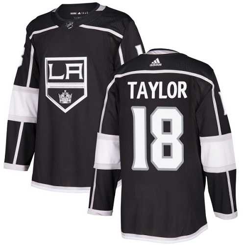 Men's Adidas Los Angeles Kings #18 Dave Taylor Black Home Authentic Stitched NHL Jersey