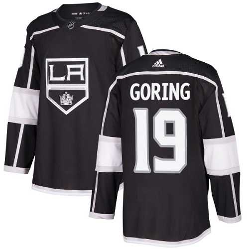 Men's Adidas Los Angeles Kings #19 Butch Goring Black Home Authentic Stitched NHL Jersey