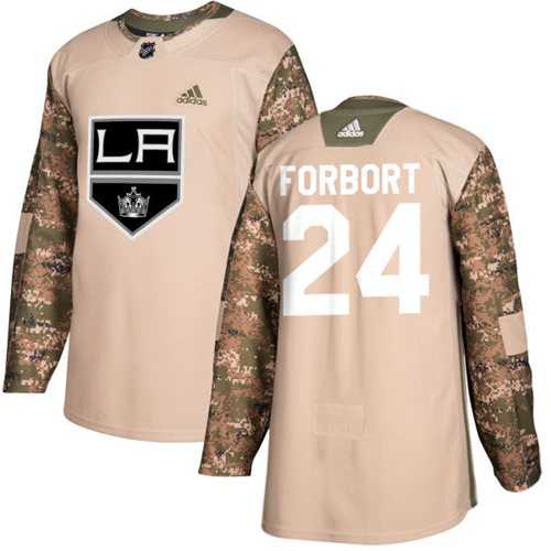 Men's Adidas Los Angeles Kings #24 Derek Forbort Camo Authentic 2017 Veterans Day Stitched NHL Jersey