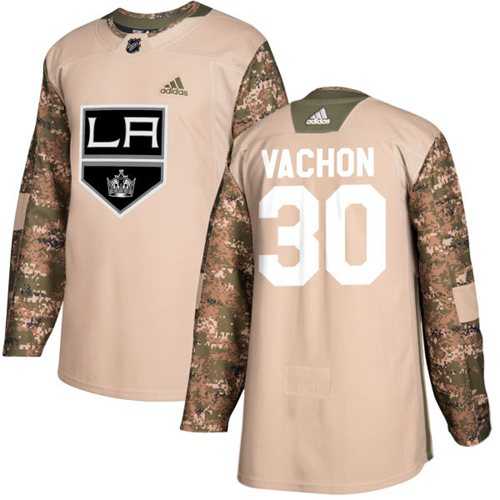 Men's Adidas Los Angeles Kings #30 Rogie Vachon Camo Authentic 2017 Veterans Day Stitched NHL Jersey